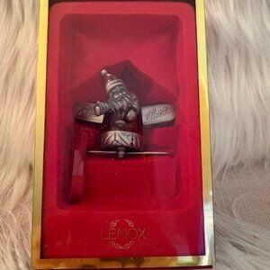 NIB LENOX PEWTER SANTA'S FLIGHT ORNAMENT